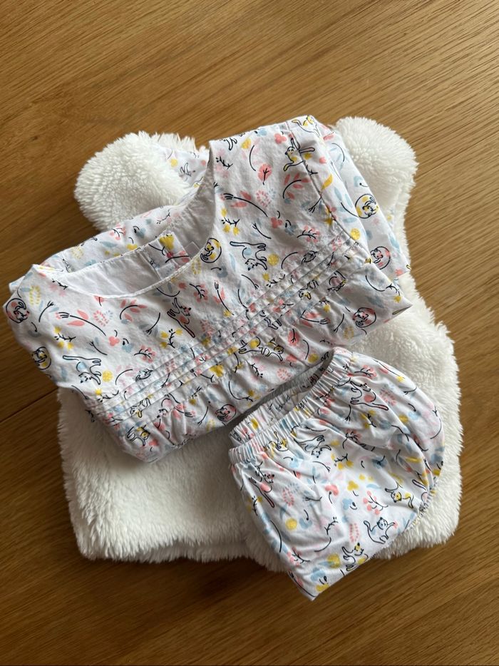 Ensemble 3 pièces robe, gilet et culotte Cadet Rousselle - 6mois