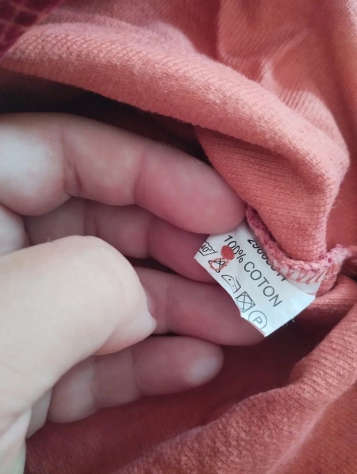 * Ensemble robe rouge motif fleur orange + collant T6M Baby TCF - photo numéro 4