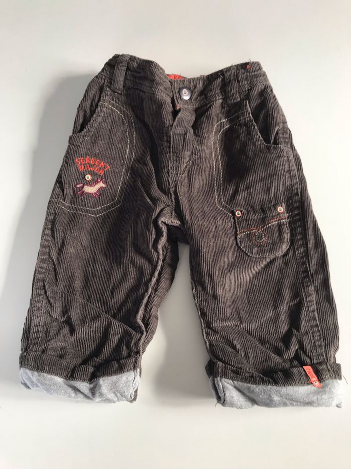 Pantalon bébé velours Sergent Major 6 mois