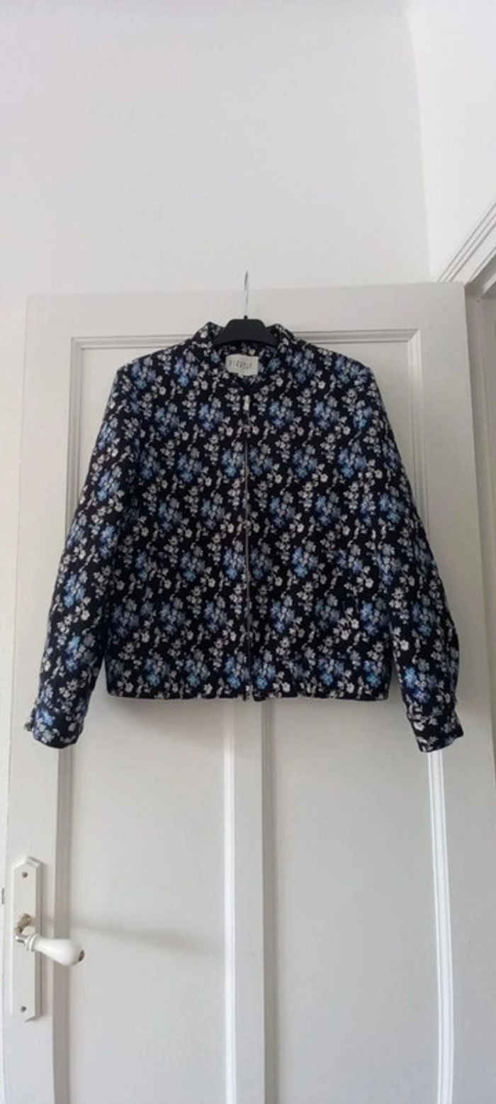 Veste fleuris noir, marine, blanc, noir Claudie Pierlot 38 - photo numéro 2