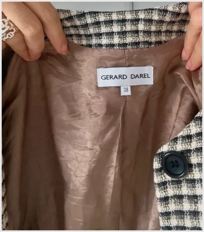 Veste Gérard Darel à carreaux noirs et blancs - taille 38 - très bon état - photo numéro 5