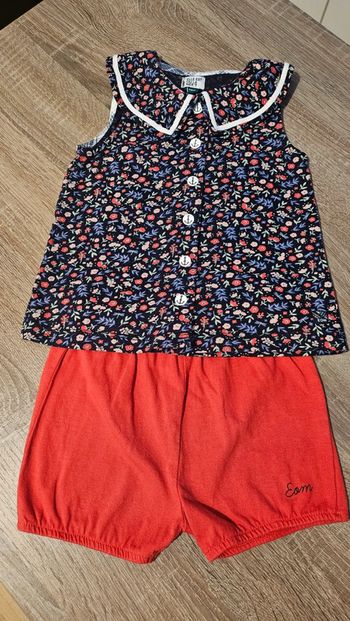 Ensemble haut et short Elle est où la mer?18m