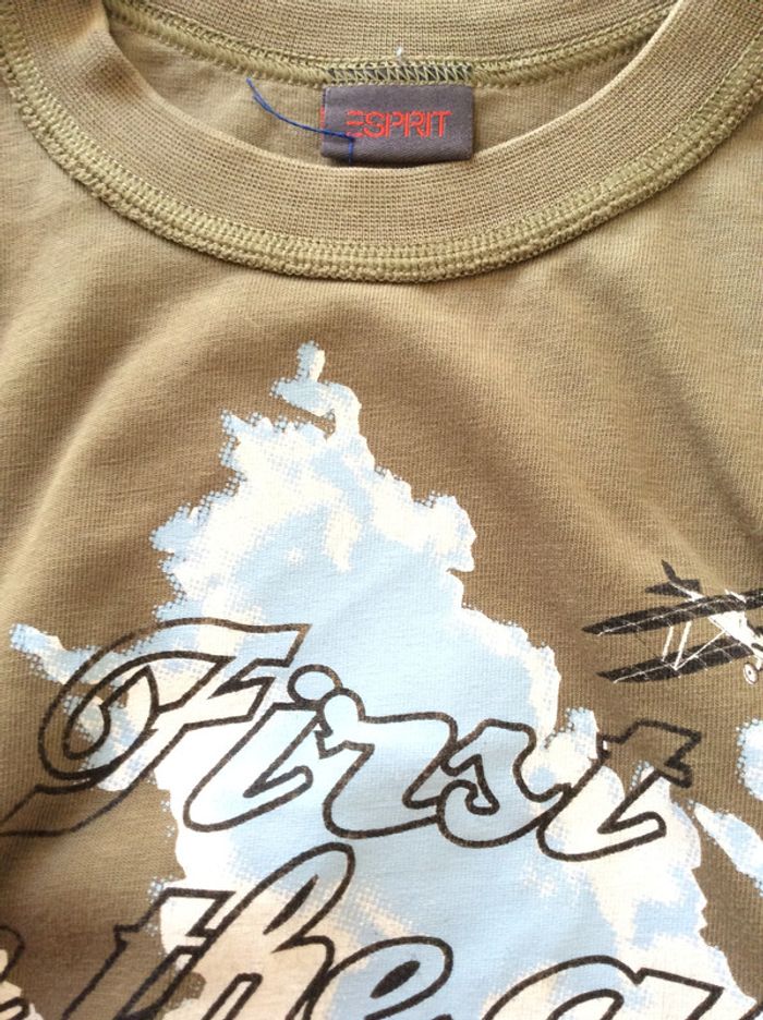 T-shirt ML kaki - Esprit - 8a - photo numéro 3