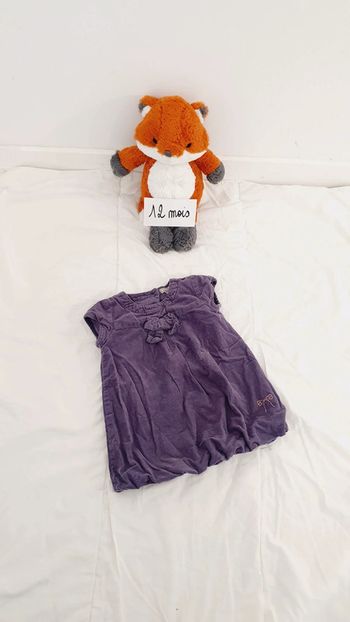 Robe en velours violette bébé fille 12 mois