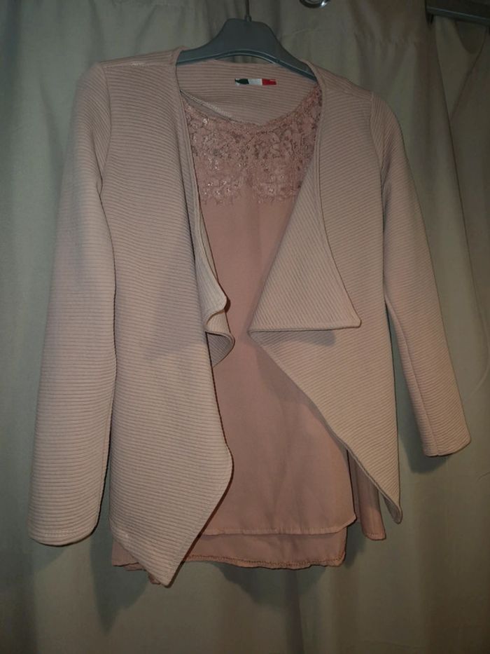 Veste et tunique vieux rose