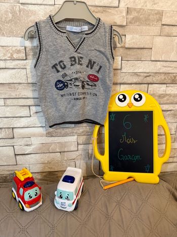 Pull sans manches en mailles - T6mois - Gémo 