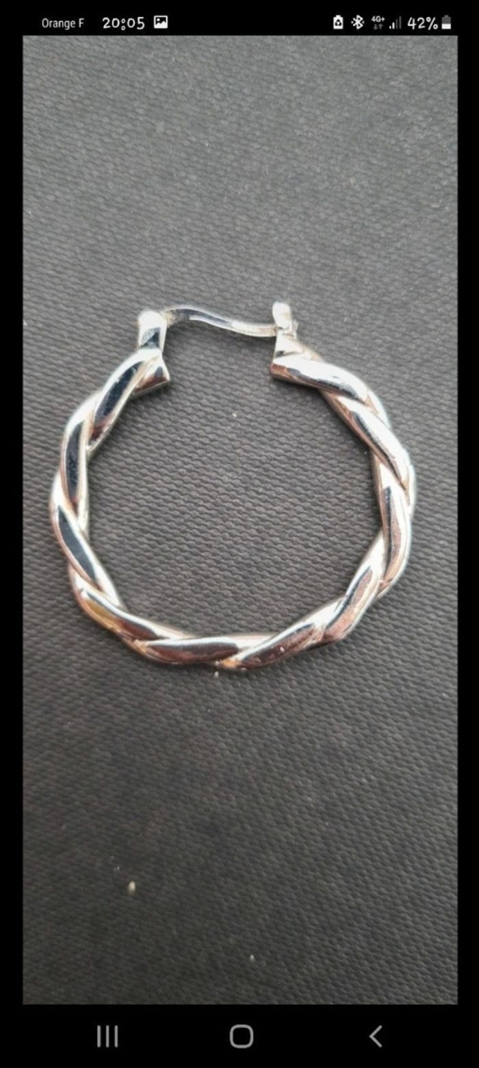 Boucles d'oreilles créoles métal argenté