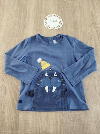 T-shirt manches longues garçon 3ans catimini tbe