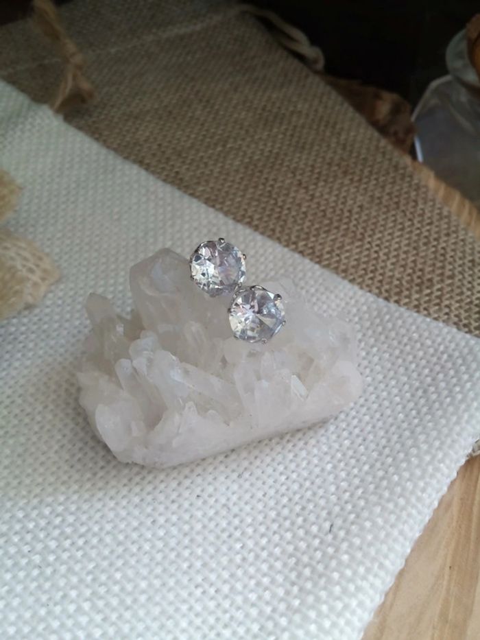 Boucles d'oreilles zircons ronds