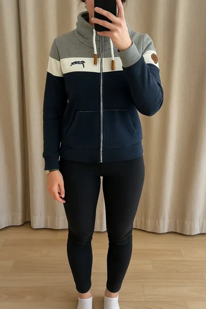 Gilet / Sweat Pénélope Leprevost Gris & Bleu Marine – Junior