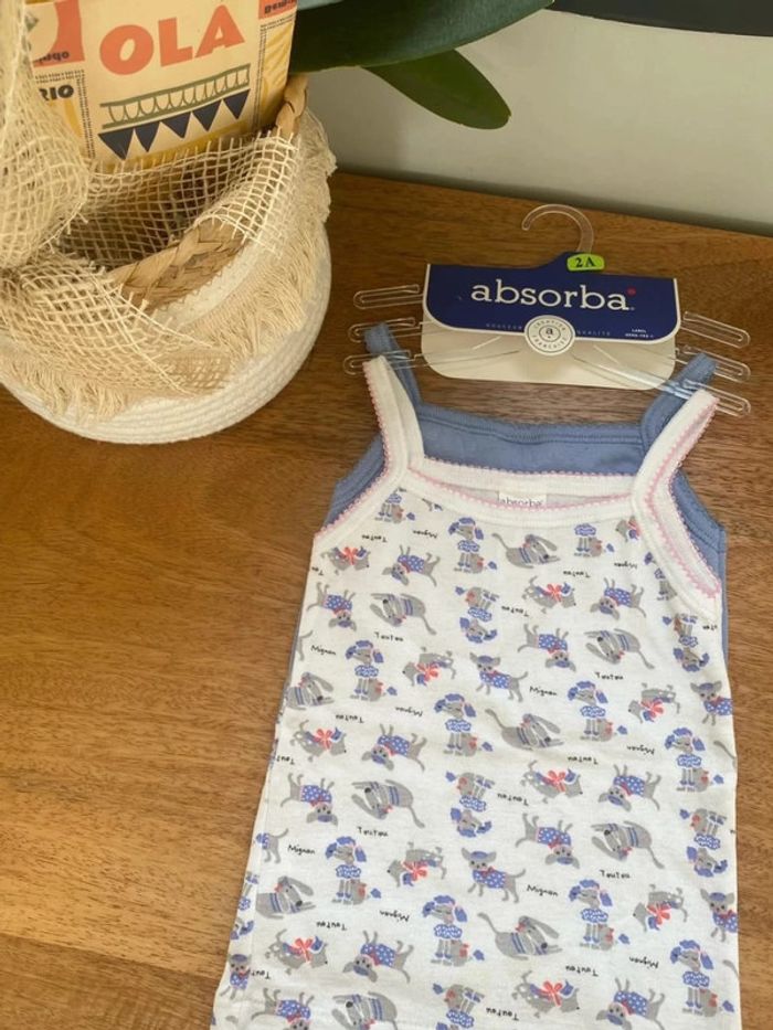 Lot de 2 débardeurs maillots de corps 2 ans