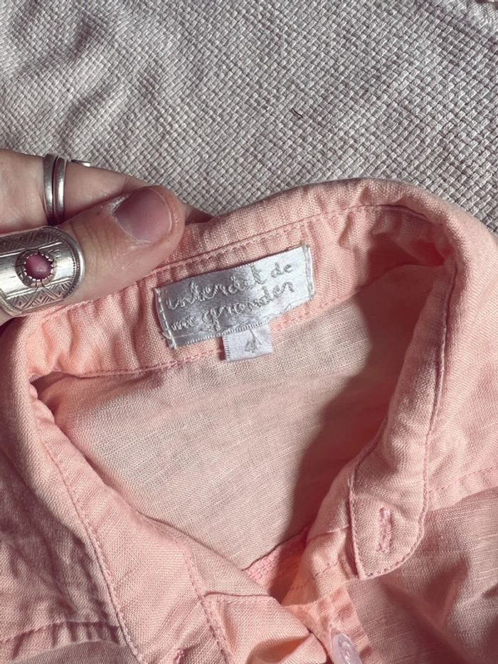 Chemise saumon abricot pastel interdit de me gronder 4 ans - photo numéro 5
