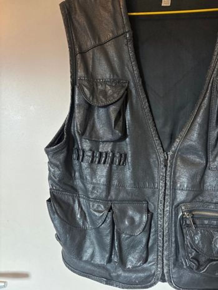 Veste homme sans manches en cuir - photo numéro 4