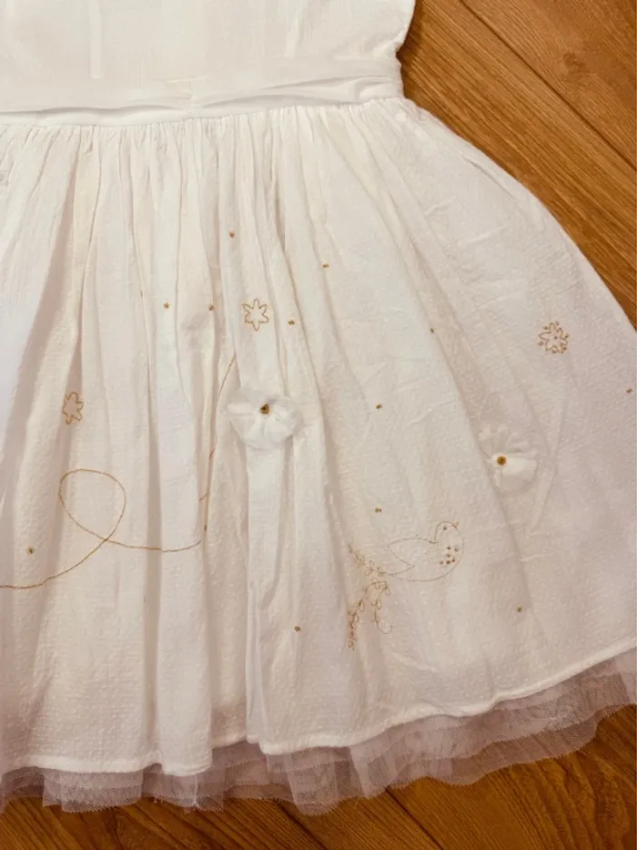Taille 6 ans Robe cérémonie fille Orchestra blanche dorée * broderie * 🪷 - photo numéro 4