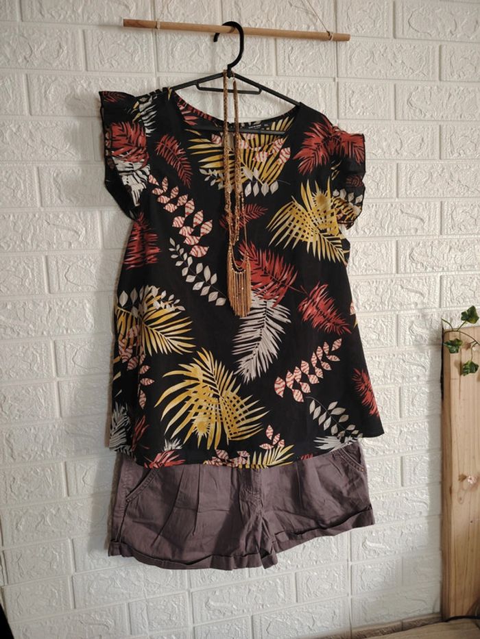 Ensemble short et top tropical - photo numéro 4