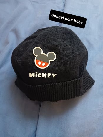 Bonnet bébé Mickey 3/12 mois