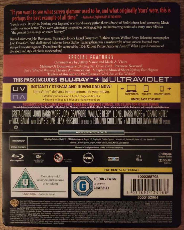 Grand Hotel Blu-ray Steelbook - photo numéro 5