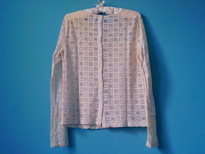 Pull femme pepe jeans S 36 maille ajourée dentelle beige feminin TBE