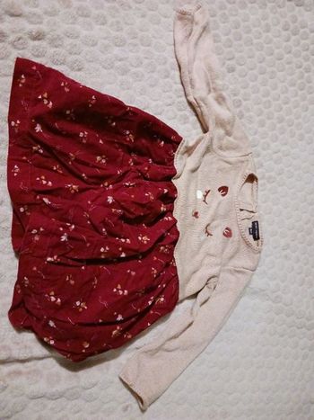 Robe rose pâle et bordeaux 18 mois Sergent major