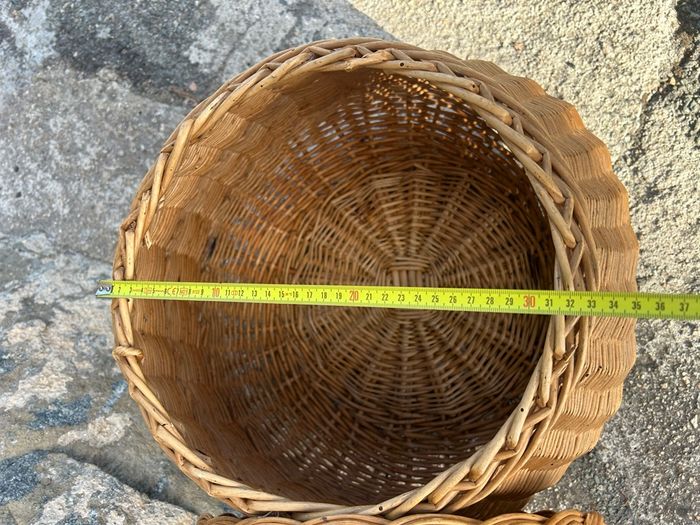 Grand panier avec couvercle rond en osier très ancien ! - photo numéro 6