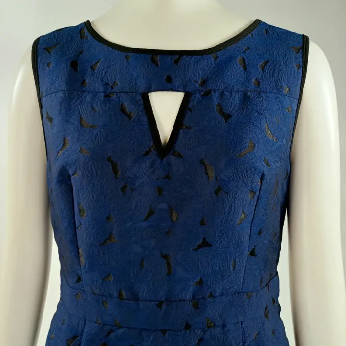 Robe bleue sans manches motif ajouré Jus d’Orange – Taille S, zip doré A955 - photo numéro 3