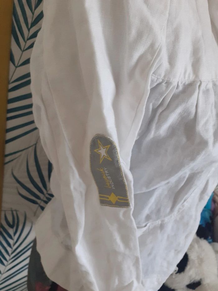 Veste blanche 100% lin S M - photo numéro 3
