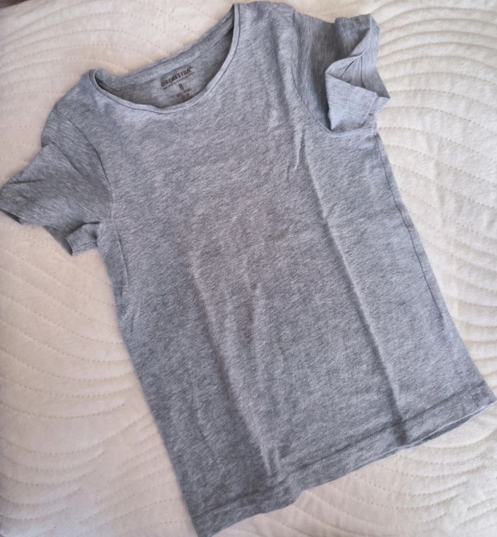 Lot 3 tee-shirts basiques Orchestra 8 ans - Gris/Blanc/Anthracite - photo numéro 4
