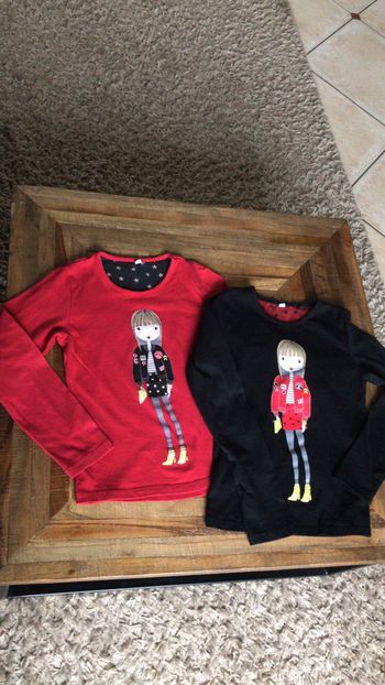 Teeshirt manche longue noir/ rouge