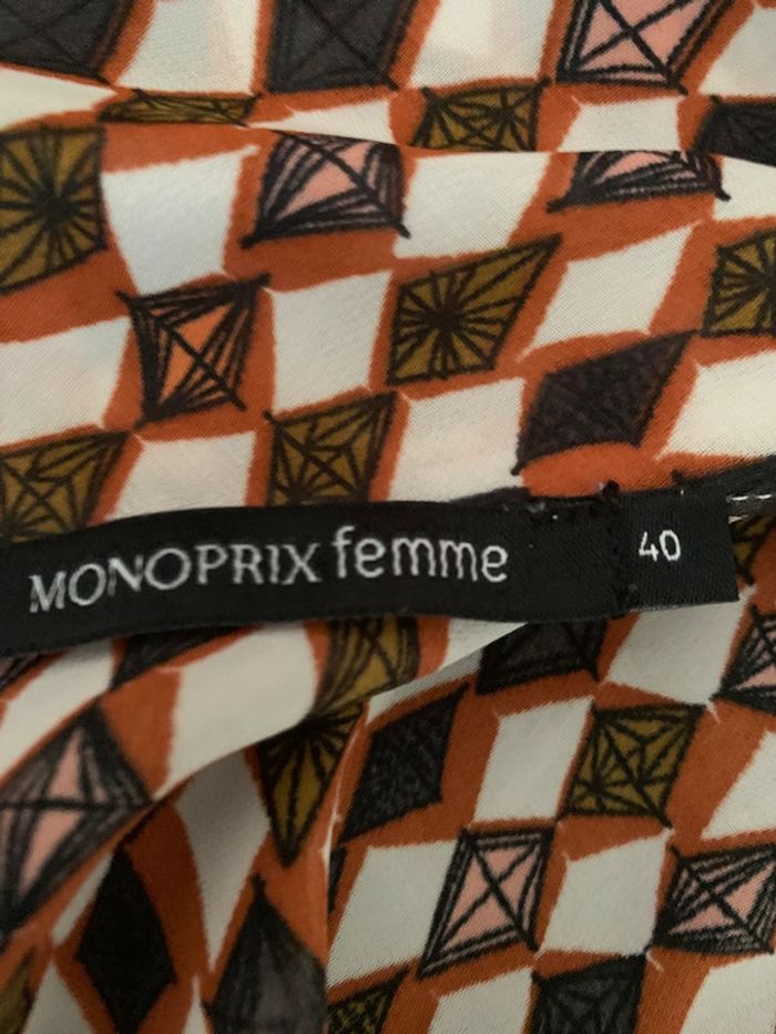 Blouse Monoprix motifs losange taille40 manches courtes - photo numéro 10