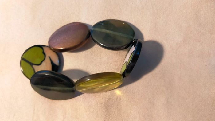 Bracelet élastique – Pastilles colorées & motif abstrait – Collection Terres d’Ailleurs - PMN - photo numéro 5