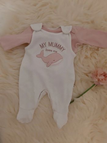 Ensemble bébé fille body et salopette