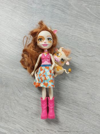 Cailley cow poupée 15 cm et vache curdie enchantimals mattel