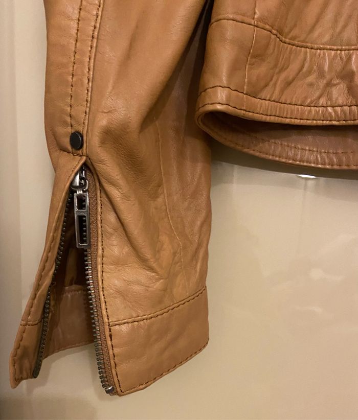 Veste en cuir camel 38 - photo numéro 7