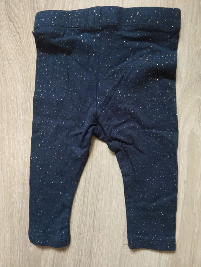 Lot leggings bleu points dorés et gris fille 6 mois - photo numéro 8