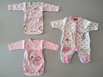 Lot de 2 bodys ML + pyjama Tissaia T.0M