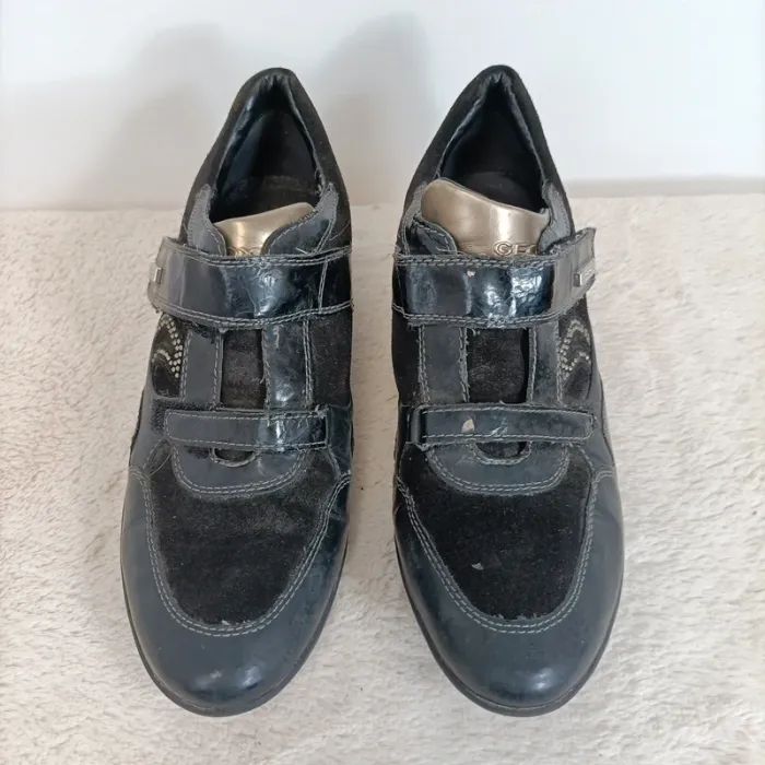 basket talons haut noires fantaisie geox cuir synthétique 38 - photo numéro 2