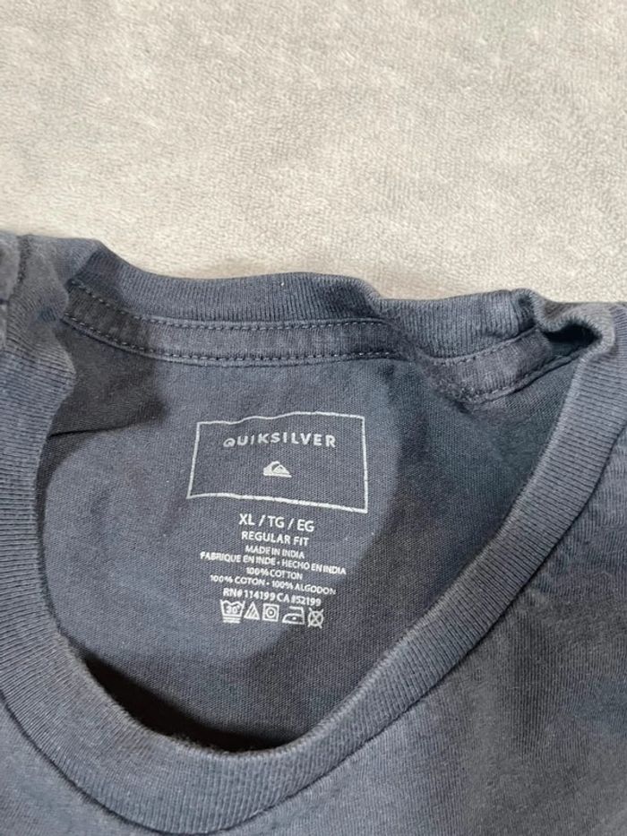 T-shirt Quiksilver blanc – Logo surf style – Taille XL - photo numéro 3