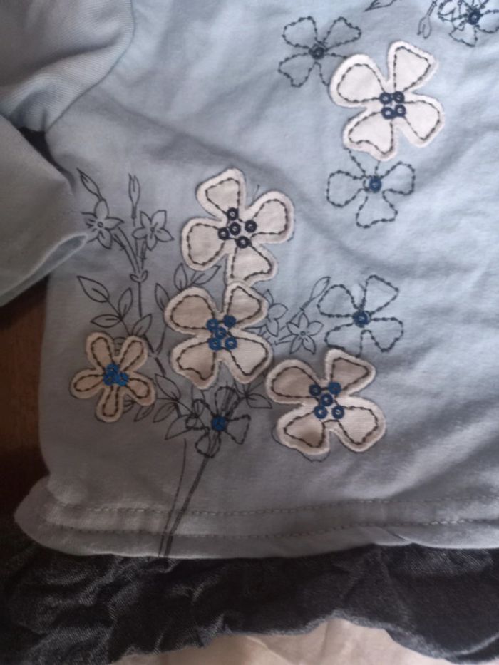 Robe bleue fleurie avec sequins 3mois - photo numéro 3