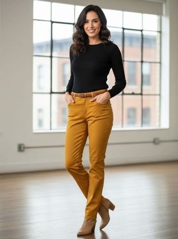 Pantalon Slim Bréal-Orange Vitaminé- Taille 36