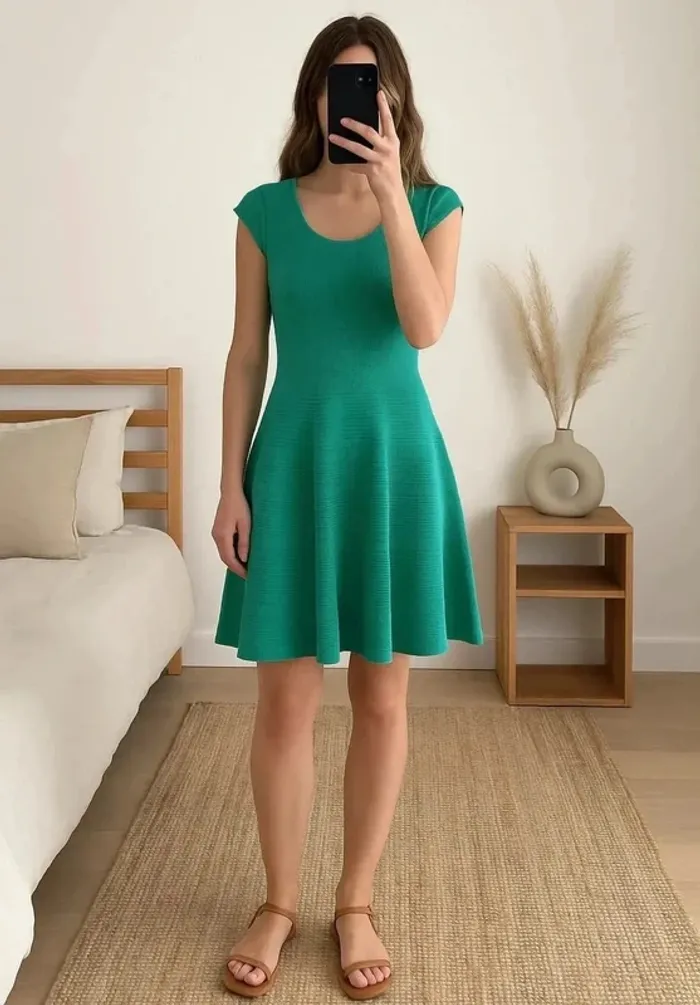 Robe en maille turquoise Lil Paris