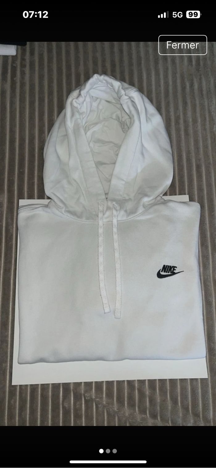 Sweat à capuche Nike blanc