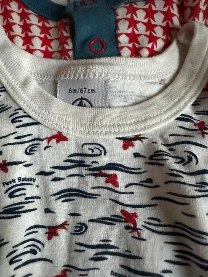 Lot de 4 combinaison short petit bateau 6 mois - photo numéro 7