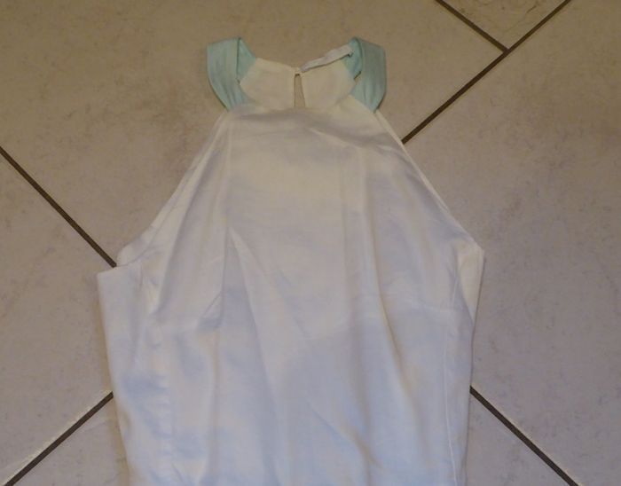 Robe crème et verte Promod, taille S - photo numéro 3