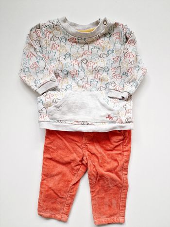 Noukie's - Ensemble sweat manches + pantalon velours (12 mois)