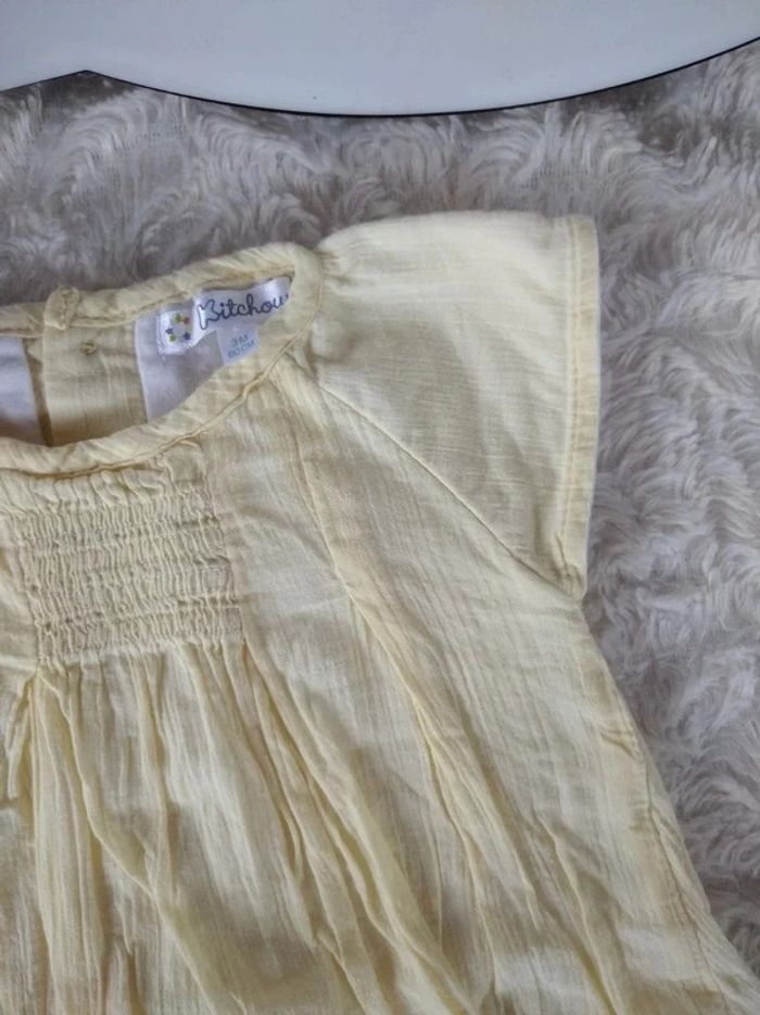 Combinaison barboteuse été robe courte avec body intégré Fille 3 mois Kitchoun 100% coton - photo numéro 4