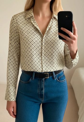 Chemise fluide à motifs géométriques - Zara T.XS/S oversize