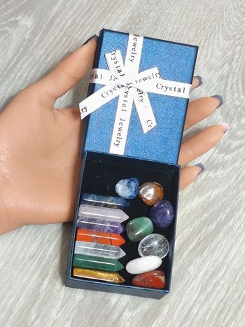 Coffret de 14 pierres naturelles avec boîte cadeau