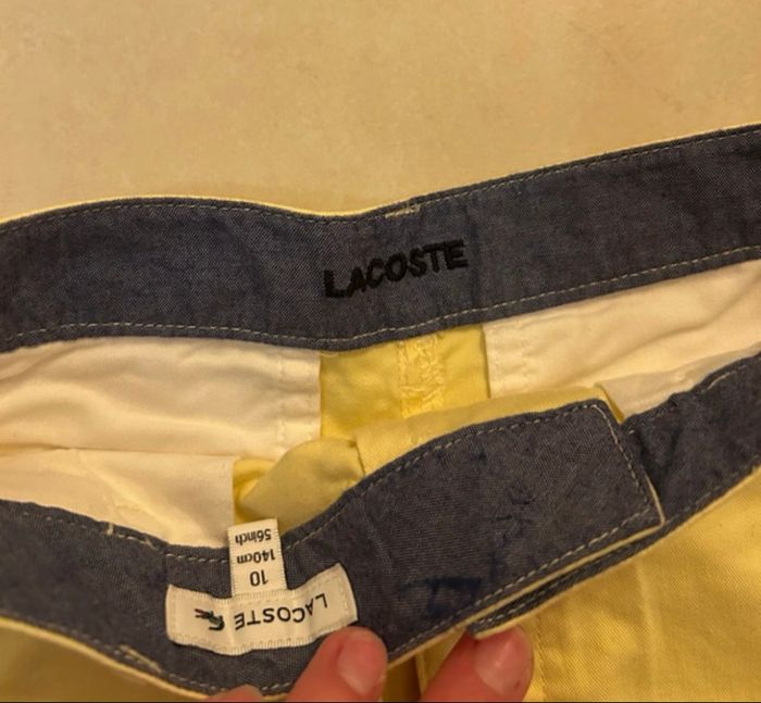 Short enfant taille 10 ans jaune Lacoste - photo numéro 5