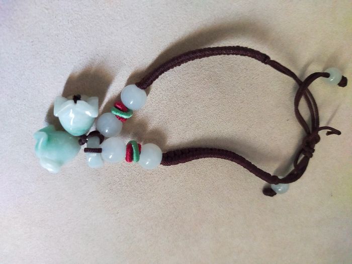 Bracelet réglable perles jade sculpté – Style ethnique artisanal - photo numéro 5