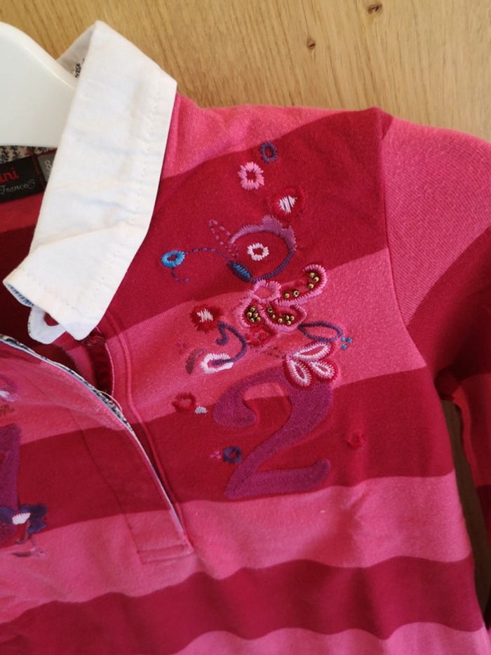 Chemise Catimini ligné en rose 8 ans - photo numéro 5